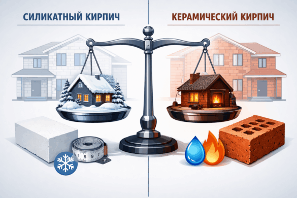Сравнение силикатного и керамического кирпича: морозостойкость и теплопроводность.